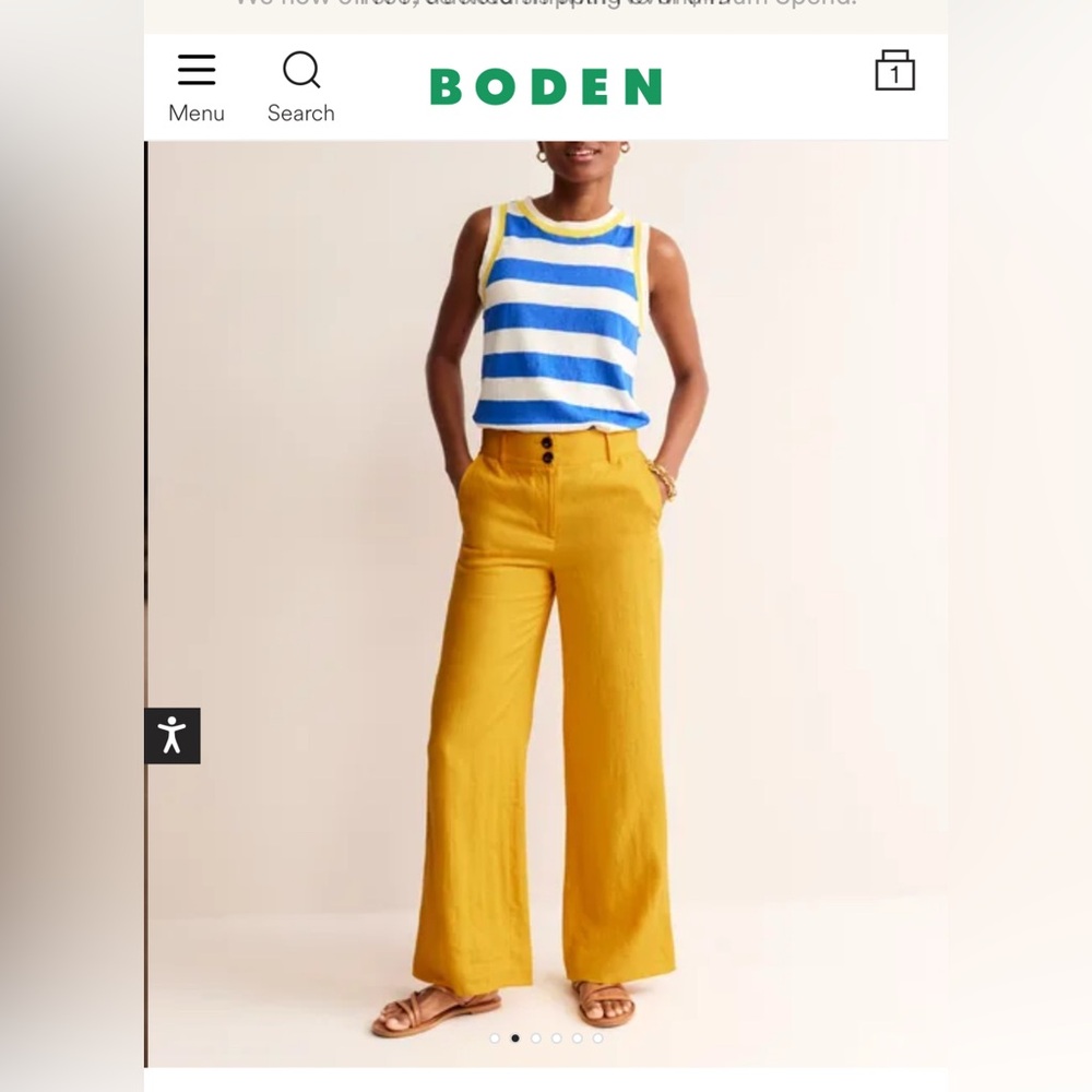 Boden Women's Mustard Wide-Leg Pants size 20/22 long sleeves